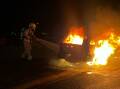 The scene of a car fire off Wyvern Crescent on Monday night. Picture supplied
